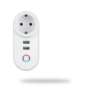 Tuya Adaptor priză + 2× USB — Smart plug WiFi cu încărcare USB