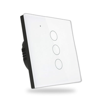 Tuya Întrerupător touch 3 butoane WiFi — Smart wall switch din sticlă