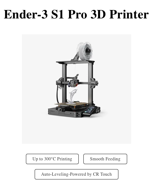 Creality - Imprimante 3D Ender-3 S1 Pro